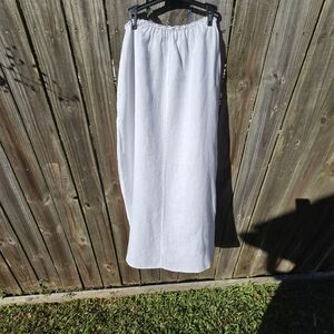 White Linen Maxi Slip Skirt Small